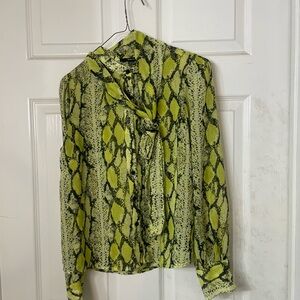 Green Snake Print Blouse